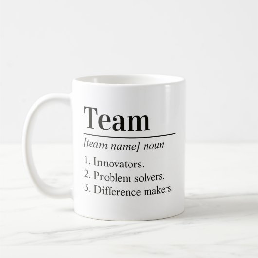 Personalized Team Definition Employee Appreciation Koffiemok (Links)