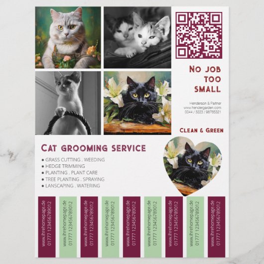 Personalized Tear Off Flyer Cat QR code (Voorkant)