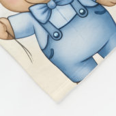 Personalized Teddy Bear Baby Blanket with Name Fleece Deken (Hoek)