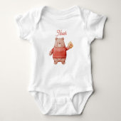 Personalized Teddy Bear Baby Bodysuit with Love Le (Voorkant)