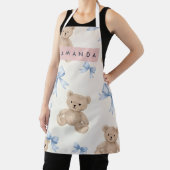 Personalized Teddy Bear & Blue Bow Pattern Schort (Insitu)