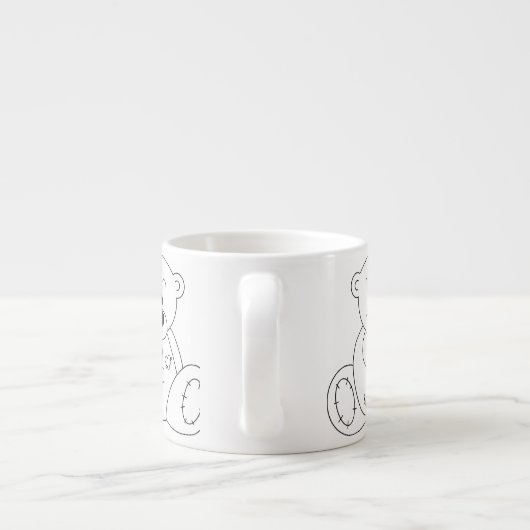 Personalized Teddy Bear Coffee Cup Espresso Kop (Achterkant)