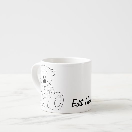 Personalized Teddy Bear Coffee Cup Espresso Kop (Links)