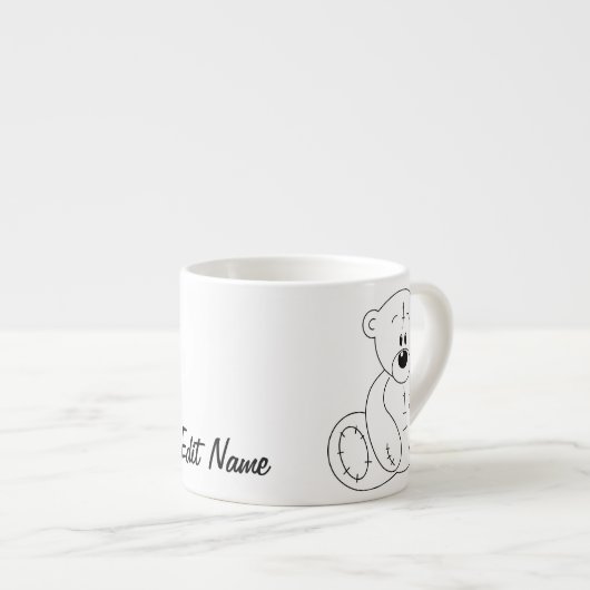 Personalized Teddy Bear Coffee Cup Espresso Kop (Voorkant rechts)
