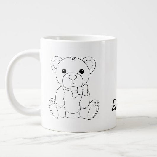 Personalized Teddy Bear Coffee Cup Grote Koffiekop (Links)