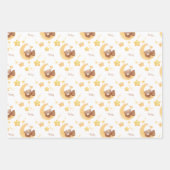 Personalized Teddy Bear Moon Baby Shower Inpakpapier Vel (Voorkant 2)