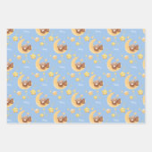 Personalized Teddy Bear Moon Baby Shower Inpakpapier Vel (Voorkant)