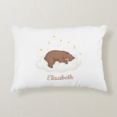 Personalized Teddy Bear Pillow Cover - White Accent Kussen (Voorkant)