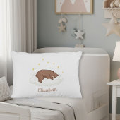 Personalized Teddy Bear Pillow Cover - White Accent Kussen