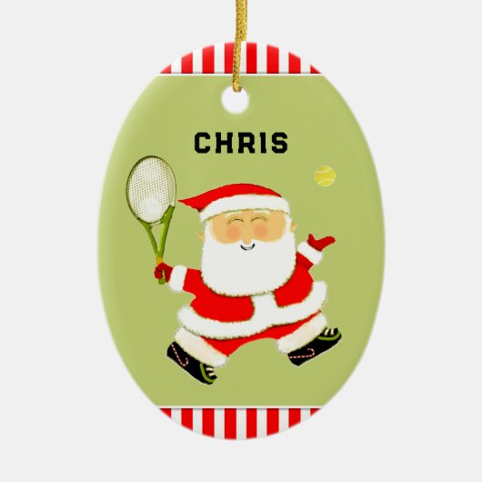 personalized tennis gift keramisch ornament (Voorkant)
