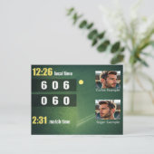 Personalized Tennis Scoreboard – Custom Match Briefkaart (Staand voorkant)