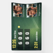 Personalized Tennis Scoreboard – Custom Match Spandoek (Verticaal)