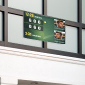 Personalized Tennis Scoreboard – Custom Match Spandoek (Buitenkant Gebouw)