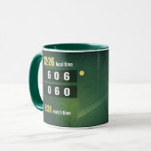 Personalized Tennis Scoreboard Match Result Mok (Voorkant links)