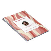 Personalized Terra Cota and Cream Wave Patterned  Notitieboek (Rechterzijde)