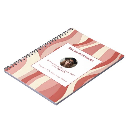 Personalized Terra Cota and Cream Wave Patterned Notitieboek (Linkerzijde)