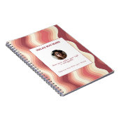 Personalized Terra Cota and Cream Wave Patterned Notitieboek (Rechterzijde)