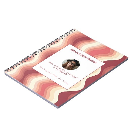 Personalized Terra Cota and Cream Wave Patterned Notitieboek (Linkerzijde)