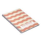 Personalized Terra Cota and White Wave Patterned Notitieboek (Rechterzijde)