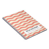 Personalized Terra Cotta and Cream Wave Patterned  Notitieboek (Rechterzijde)