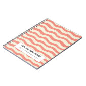 Personalized Terra Cotta and Cream Wave Patterned  Notitieboek (Linkerzijde)