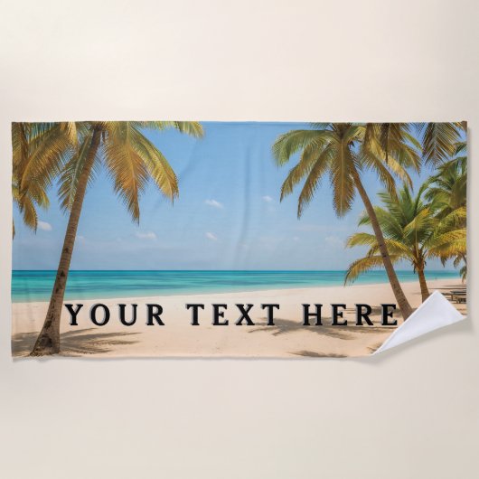 Personalized Text - Custom Tropical Beach Design  Strandlaken (Voorkant)