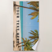 Personalized Text - Custom Tropical Beach Design  Strandlaken (Voorkant)