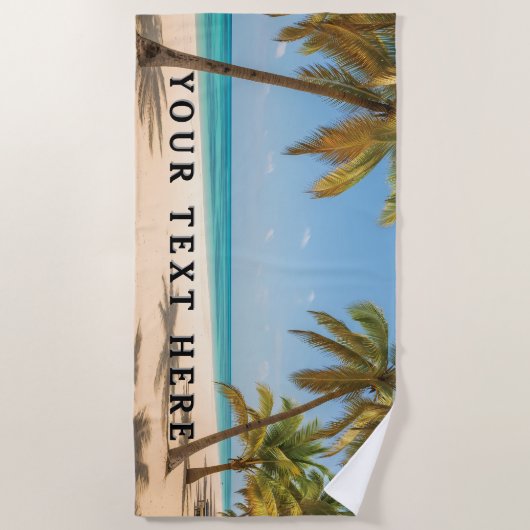 Personalized Text - Custom Tropical Beach Design  Strandlaken (Voorkant)