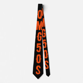 Personalized text in orange Beautiful color Black Stropdas