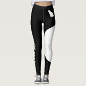Personalized Text Pet Black And White Cute Cat Mom Leggings (Voorkant)