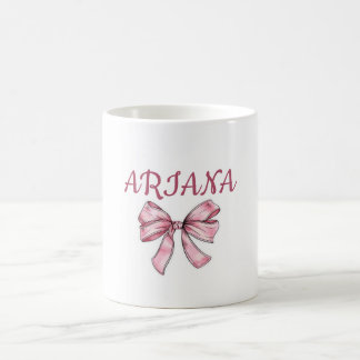 Personalized  text Pink Bow Mug  Koffiemok