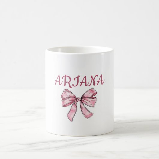Personalized  text Pink Bow Mug  Koffiemok (Center)