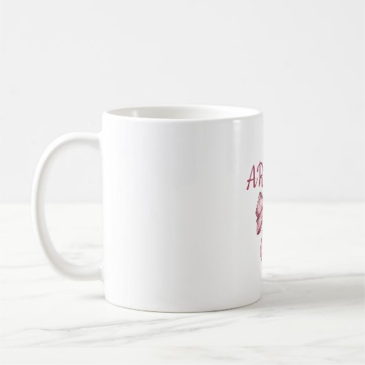 Personalized  text Pink Bow Mug  Koffiemok (Links)