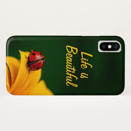 Personalized Text with Ladybug and Sunflower Case-Mate iPhone Case (Achterkant (horizontaal))