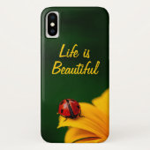 Personalized Text with Ladybug and Sunflower Case-Mate iPhone Case (Achterkant)