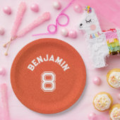 Personalized textured Basketball Kids Party Papieren Bordje (Feest)