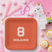 Personalized textured Basketball Papieren Bordje (Feest)