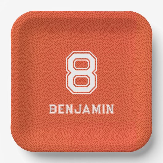 Personalized textured Basketball Papieren Bordje (Voorkant)