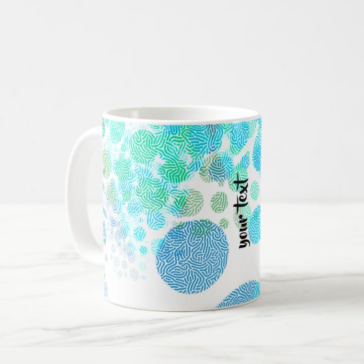 Personalized Textured Polka Dot Koffiemok (Voorkant links)