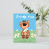 Personalized Thank You Cute Funny Bear Briefkaart (Staand voorkant)
