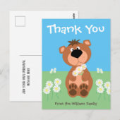 Personalized Thank You Cute Funny Bear Briefkaart (Voorkant / Achterkant)