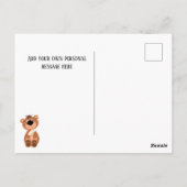 Personalized Thank You Cute Funny Bear Briefkaart (Achterkant)