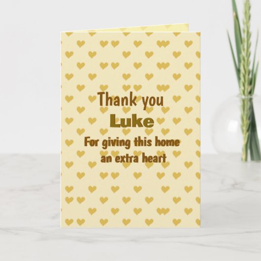 Personalized Thank you heart design Kaart (Voorkant)