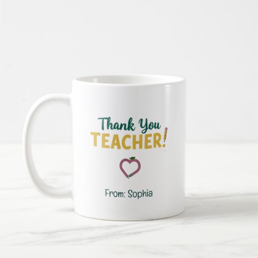 Personalized Thank You Teacher Gift From Student  Koffiemok (Links)
