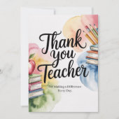 Personalized Thank You Teacher Kaart (Voorkant)