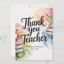 Personalized Thank You Teacher Kaart