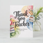 Personalized Thank You Teacher Kaart (Staand voorkant)