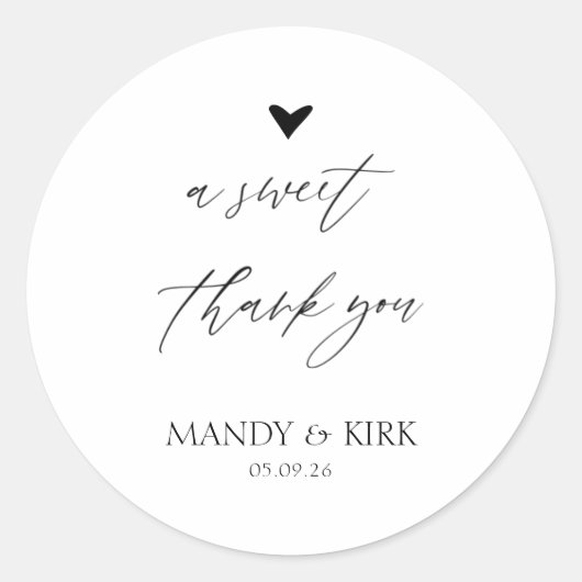 Personalized Thank You Wedding Favor Sticker (Voorkant)