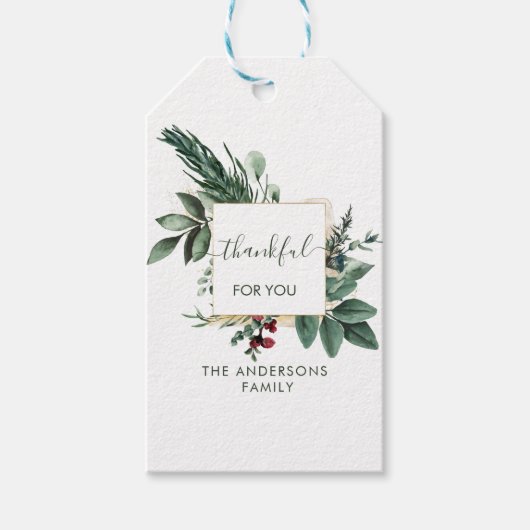 Personalized Thankful for you! Cadeaulabel (Voorkant)