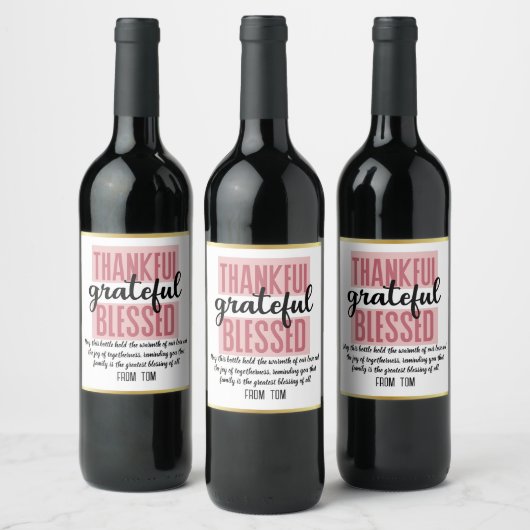 Personalized Thanksgiving Bottle Labels: Share the Wijn Etiket (Flessen)